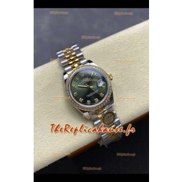 Montre Rolex Super Clone Datejust 31 mm, cadran vert, or jaune, Super Clone