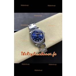 Montre Rolex Super Clone Datejust 31 mm, cadran bleu, boîtier acier, Super Clone