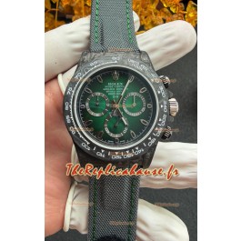 Montre Rolex Daytona DiW en fibre de carbone noire, cadran vert, réplique parfaite