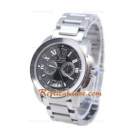 Calibre De Cartier Japonaise automatic Montre en Noir Cadran