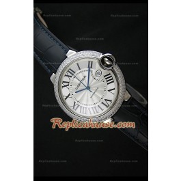 Ballon De Cartier Montre Automatique Suisse avec Bracelet en Cuir