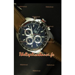 Montre en acier inoxydable Tag Heuer Calibre 16 avec cadran noir