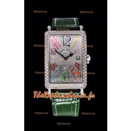 Franck Muller Long Island Color Dreams montre suisse pour les dames avec bracelet vert