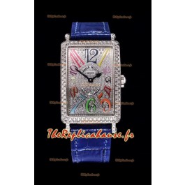 Franck Muller Long Island Color Dreams montre suisse pour les dames avec bracelet bleu