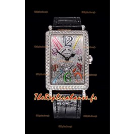 Franck Muller Long Island Color Dreams montre suisse pour les dames avec bracelet noir