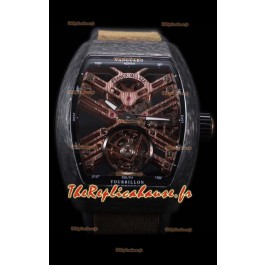 Franck Muller Vanguard Skeleton Tourbillon montre réplique suisse carbone noir