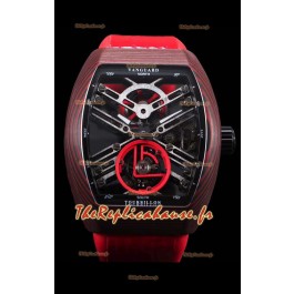Franck Muller Vanguard Skeleton Tourbillon carbone rouge suisse réplique montre