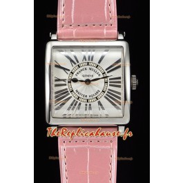 Franck Muller Master Square montre réplique suisse pour les dames à miroir 1:1 bracelet rose 