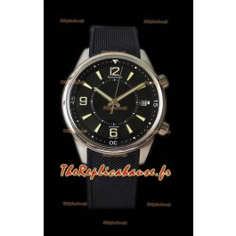 Jaeger-LeCoultre Polaris montre réplique à miroir 1:1 en cadran noir et bracelet en nylon 