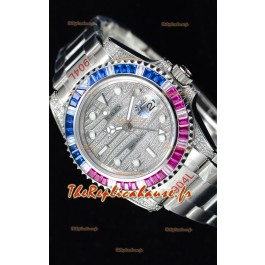 Rolex GMT Masters II glacé montre suisse avec boîtier en acier 904L