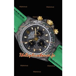 Rolex Daytona DiW montre réplique à miroir 1:1 avec boîtier forgé en carbone et bracelet vert en nylon 