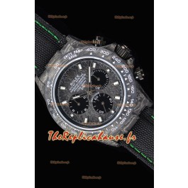 Rolex Daytona DiW montre réplique à miroir 1:1 avec boîtier forgé en carbone et bracelet vert en nylon 