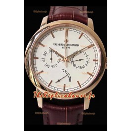 Vacheron Constantin Traditionnelle Jour Date montre suisse réplique en or rose 
