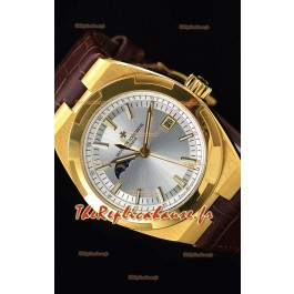 Vacheron Constantin Overseas Phase Lune montre suisse en or jaune avec bracelet marron