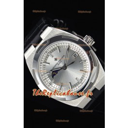 Vacheron Constantin Overseas Phase Lune montre suisse en acier inoxydable avec bracelet noir