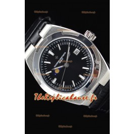 Vacheron Constantin Overseas Phase Lune montre suisse en acier inoxydable en cadran noir