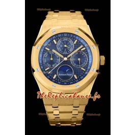 Audemars Piguet Royal Oak Calendrier Perpétuel Réplique Suisse 904L Acier avec boîtier en or jaune