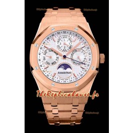 Audemars Piguet Royal Oak Calendrier Perpétuel Réplique Suisse 904L Acier dans un boîtier en or rose