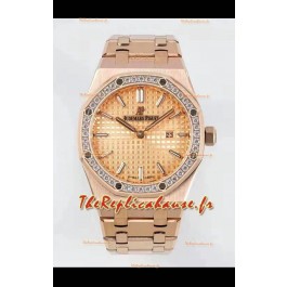 Audemars Piguet Royal Oak 33MM Boîtier or rose Cadran or Montre réplique 1:1 