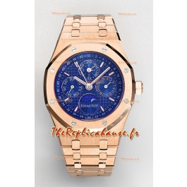 Audemars Piguet Royal Oak Calendrier Perpétuel Réplique Suisse Acier 904L et Boîtier Or Rose