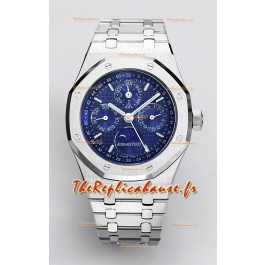 Audemars Piguet Royal Oak Calendrier Perpétuel Réplique Suisse Acier 904L - Cadran Bleu 