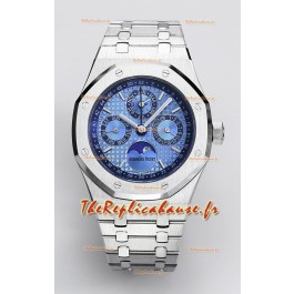 Audemars Piguet Royal Oak Quantième Perpétuel Réplique Suisse 904L Acier - Cadran Bleu Clair 