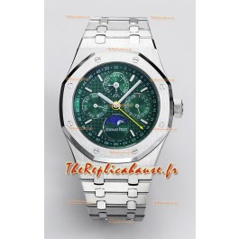 Audemars Piguet Quantième Perpétuel Royal Oak Réplique Suisse 904L Acier - Cadran Vert 