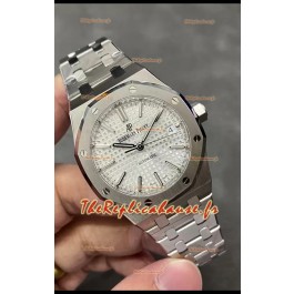 Audemars Piguet Montre Royal Oak 37MM cadran blanc en acier 904L mouvement 3120 - Réplique miroir 1:1