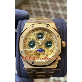 Audemars Piguet Royal Oak Quantième Perpétuel Réplique Suisse 904L Acier avec Boîtier Or Jaune