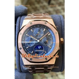 Audemars Piguet Royal Oak Quantième Perpétuel Réplique Suisse 904L Acier Boîtier Or Rose