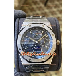 Audemars Piguet Royal Oak Calendrier Perpétuel Réplique Suisse Acier 904L en Acier Cadran Bleu