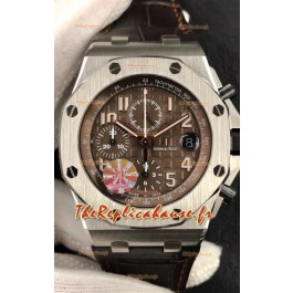 Montre Audemars Piguet Royal Oak Calendrier Perpétuel Boîtier PVD blanc et cadran bleu Réplique Suisse