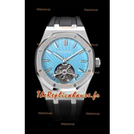Audemars Piguet Royal Oak Tourbillon 41mm en boîtier 904L - Cadran Tapisserie Bleu Tiffany Réplique 1:1 Ultime