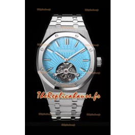 Audemars Piguet Royal Oak Tourbillon 41mm en boîtier 904L - Cadran Tapisserie Bleu Tiffany Réplique 1:1 Ultime