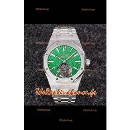 Audemars Piguet Royal Oak Tourbillon Volant 41mm Cadran Vert dans un boîtier 904L - Cadran Tapisserie Vert