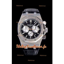 Chronographe Audemars Piguet Royal Oak Cadran noir Réplique miroir 1:1 en acier 904L