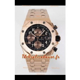 Audemars Piguet Royal Oak Offshore Chronographe cadran noir Montre réplique miroir 1:1 - Or rose 