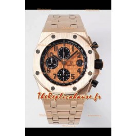 Audemars Piguet Royal Oak Offshore Chronographe Cadran Champange Montre réplique miroir 1:1 - Or rose 