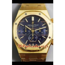 Audemars Piguet Royal Oak Chronographe Or Jaune Cadran Bleu Bracelet Acier Réplique Montre Suisse