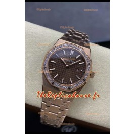 Audemars Piguet Royal Oak 33MM 904L Cadran or rose marron Montre réplique 1:1 