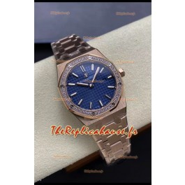 Audemars Piguet Royal Oak 33MM 904L Cadran or rose bleu Montre réplique 1:1