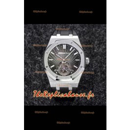 Montre Audemars Piguet Royal Oak Tourbillon 41mm Cadran bleu dans un boîtier 904L - Cadran Tapisserie gris 
