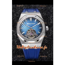 Montre Audemars Piguet Royal Oak Tourbillon 41mm Cadran bleu en boîtier 904L - Cadran bleu tapisserie 