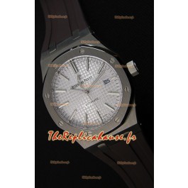 Audemars Piguet Royal Oak 41MM cadran argenté bracelet en caoutchouc - 1:1 Miroir Édition Ultime