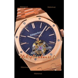 Montre Audemars Piguet Royal Oak Tourbillon 41mm Cadran bleu dans un boîtier en acier 904L et or rose