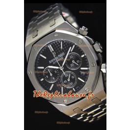 Montre Audemars Piguet Royal Oak Suisse réplique à chronographe en quartz avec un cadran noir -41 mm
