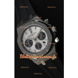 Montre Audemars Piguet Royal Oak Suisse à Chronographe avec Cadran Blanc et un Bracelet en caoutchouc Réplique 