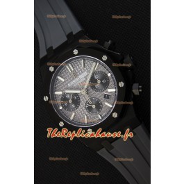 Montre Audemars Piguet Royal Oak Suisse à Chronographe avec Cadran Gris ardoise et un Bracelet en Caoutchouc et Boîtier en PVD Réplique 