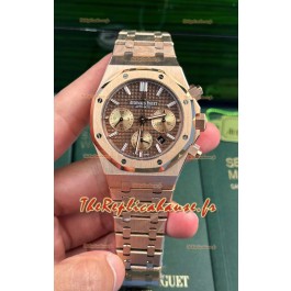 Audemars Piguet Royal Oak Chronograph Réplique 1:1 - Boîtier or rose cadran marron en 41MM