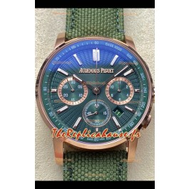 Montre réplique Audemars Piguet CODE 11.59 Chronograph en boîtier or rose cadran vert 